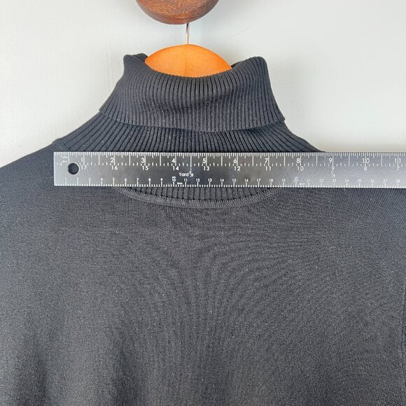 Pink Martini Black Turtleneck Sweater Medium Elegant Fitted Chic NWT - Picture 3 of 7